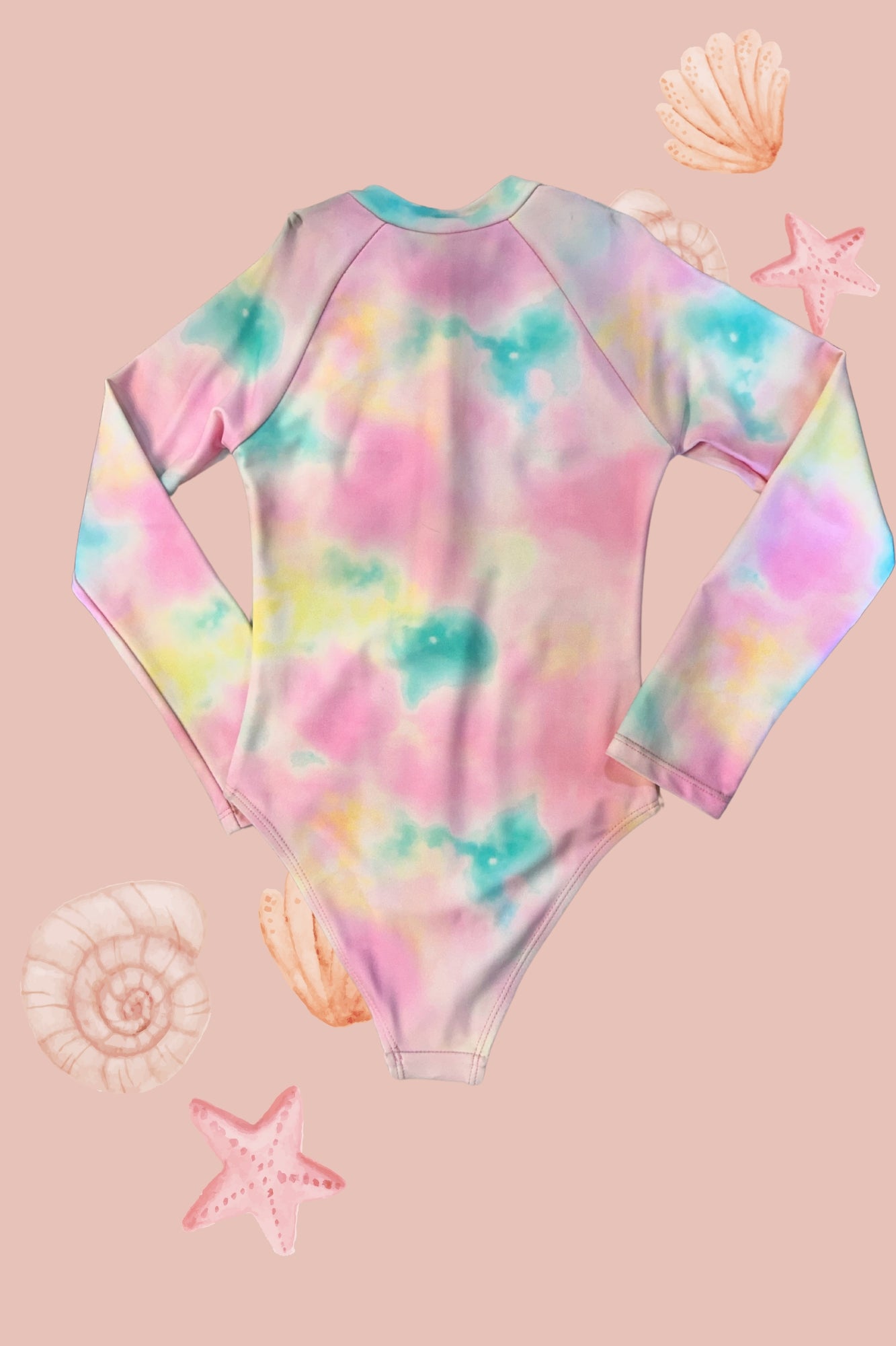 Kids Swimsuit Long Sleeve Rash Guard Surf UV Protection Whimsical Print Cute Style Child Girl Teens
